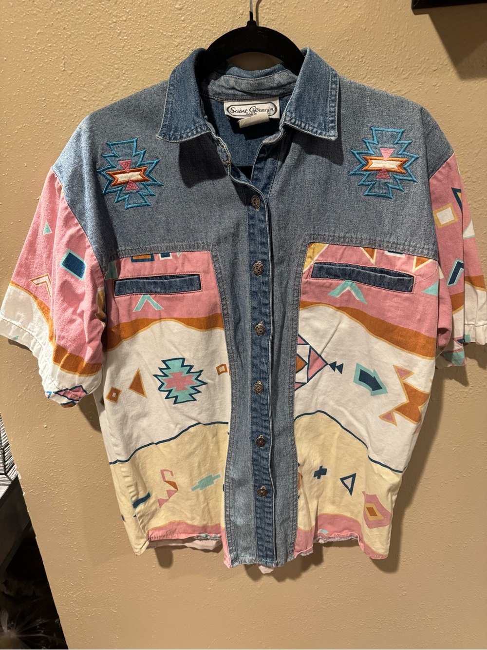 Vintage - Saint Germain Paris southwestern shirt